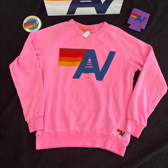 Aviator Nation Tops - NWT Aviator Nation Neon Pink Logo Sweatshirt Size Small